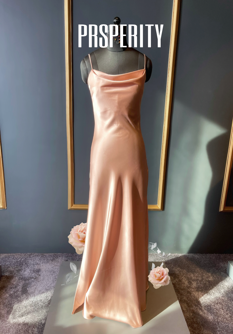ONE-OF-ONE ROSE GOLD SATIN DRESS